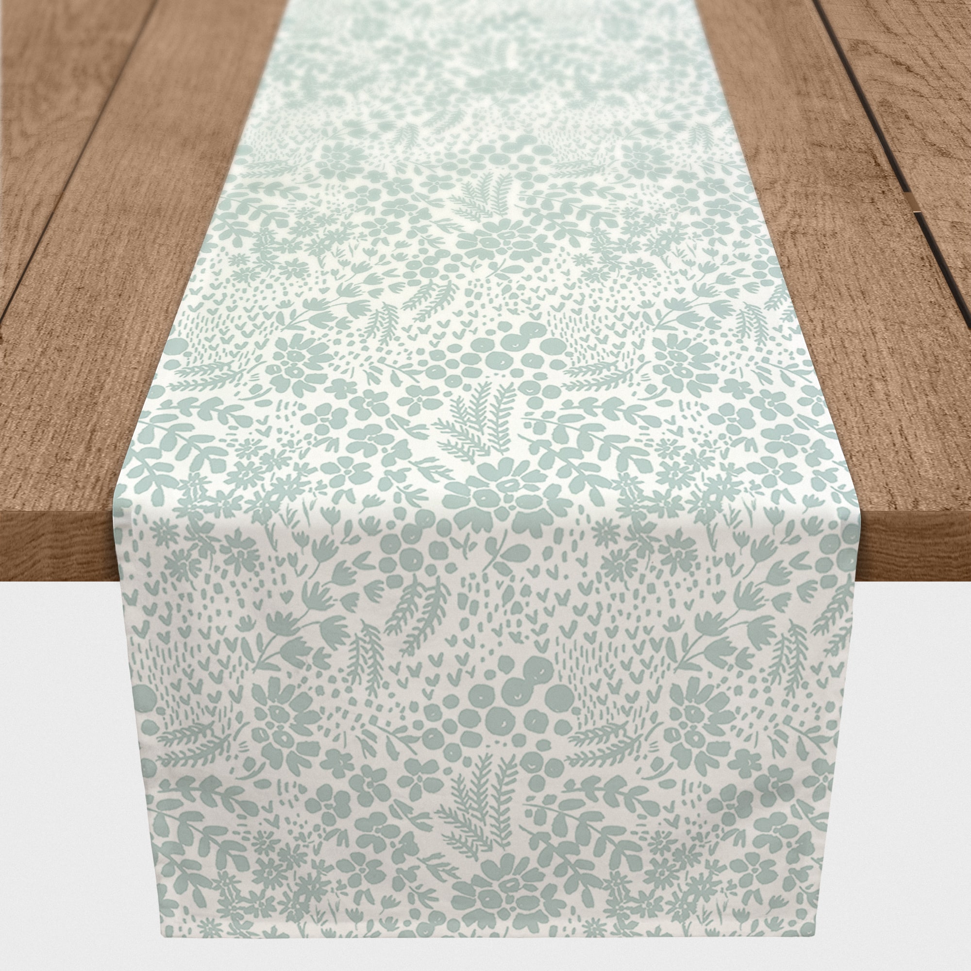 72" Dainty Floral Cotton Twill Table Runner